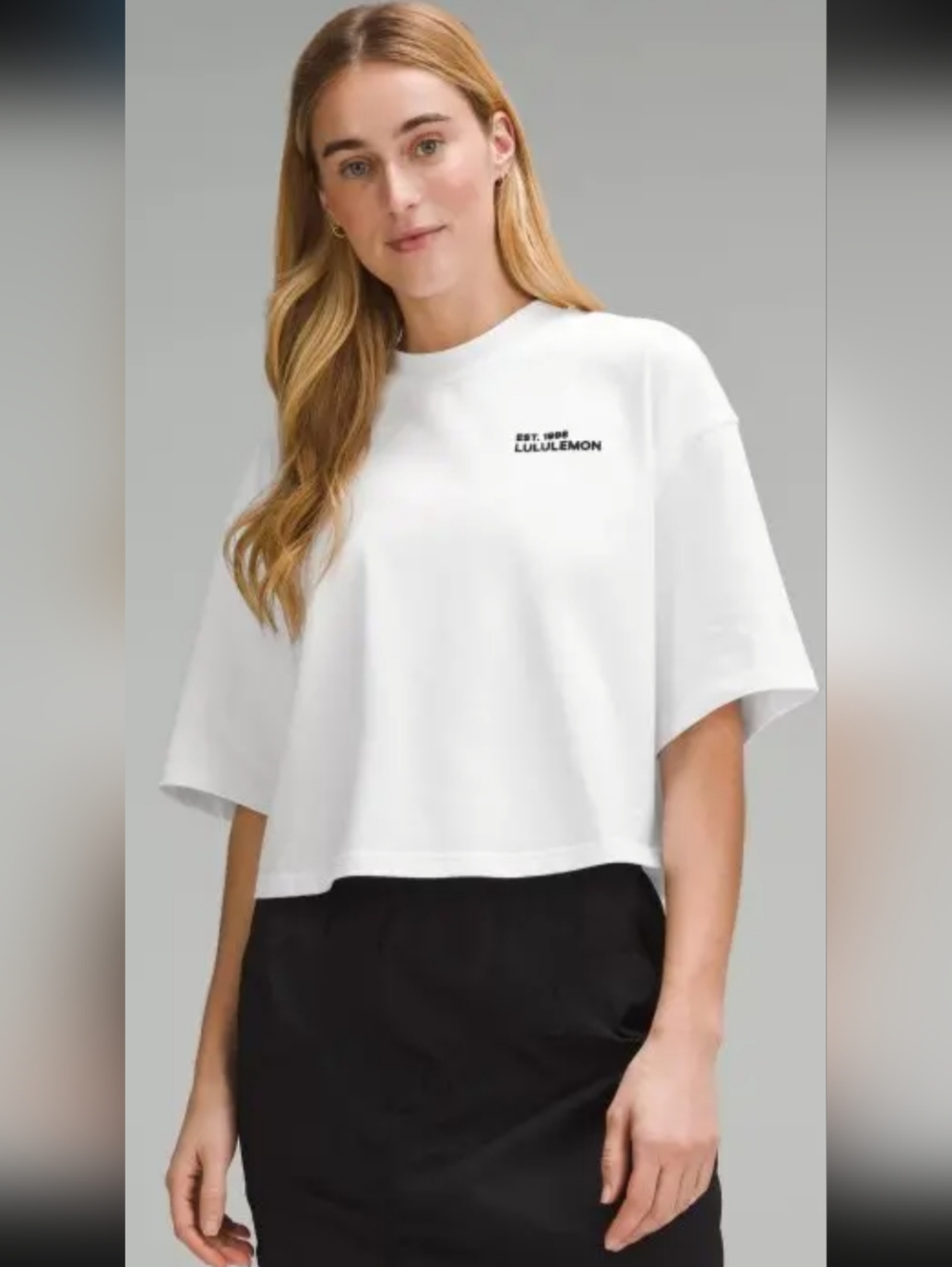 lululemon athletica White Boxy Cropped Tee